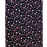 Handmade Black w Pink White Polka Dots 100% Cotton Fabric Window Valance