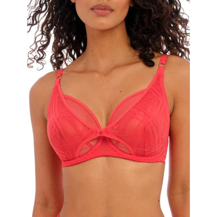 New Freya Womens Fatale 32DDD Chilli Red Lace Back Hook Underwire High Apex Bra