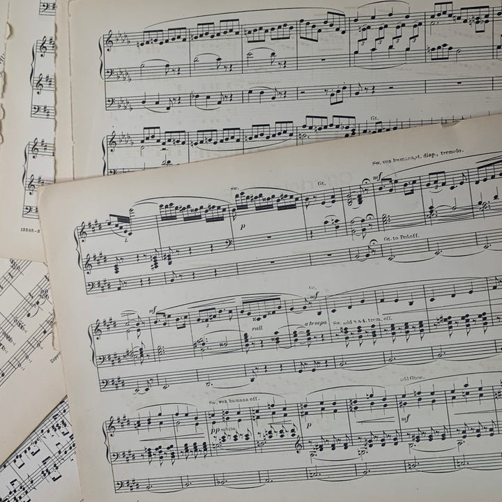 40+ Vintage Sheet Music Dictionary Pages for Scrapbooking Card Making Craft Lot