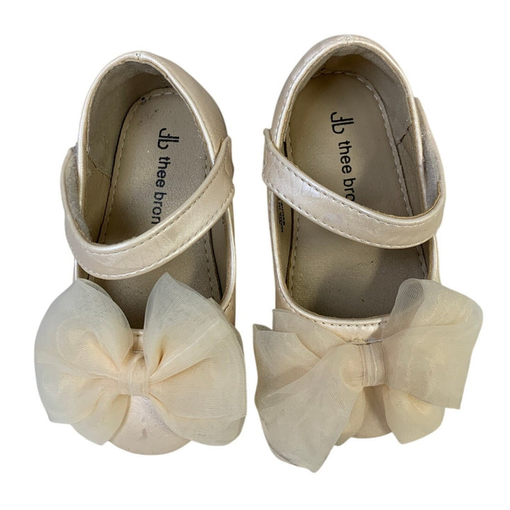 Thee Bron Toddler Girls Size 6 Beige Mary Jane Closed Round Toe Bow Shoes