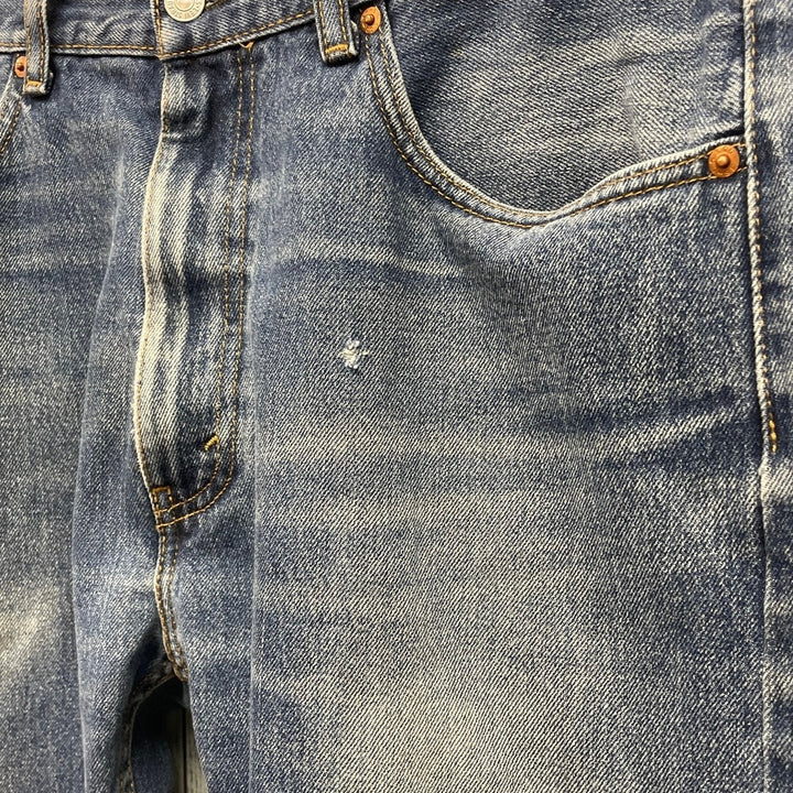Levis 505 Mens 38W 34L Distressed 100% Cotton Classic Fit Denim Blue Jeans
