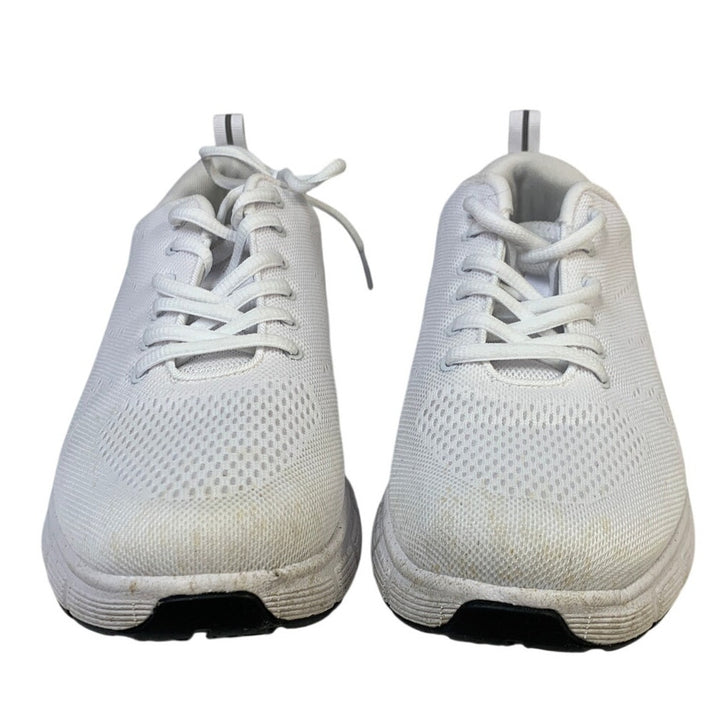 Kirkland Signature Mens 8.5 White Sneaker Comfort Walker Lace Up Round Toe Shoes