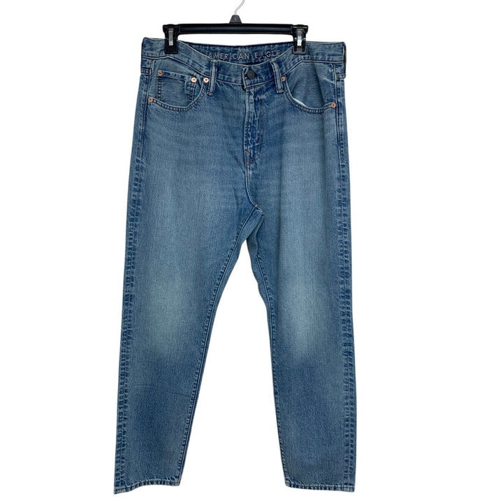 New American Eagle Mens 32 X 30 Cotton Blend Athletic Fit Denim Blue Jeans