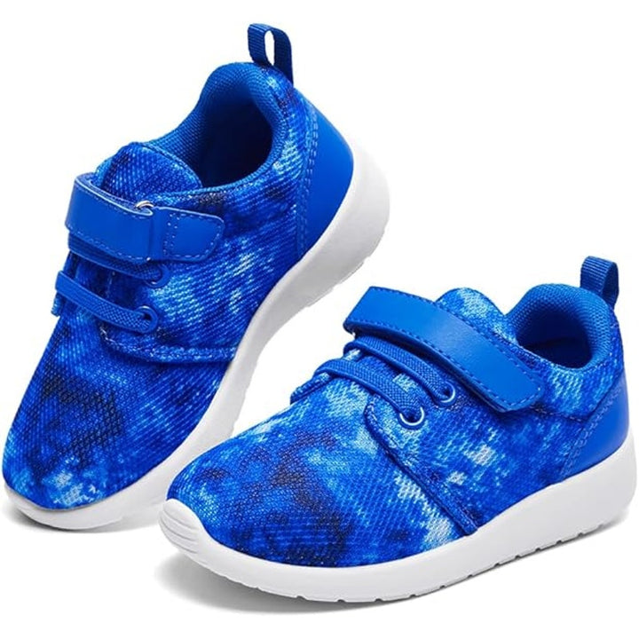 New Hiitave Toddler Boys Size 8 Blue Sneakers Latch and Loop Close Tennis Shoes
