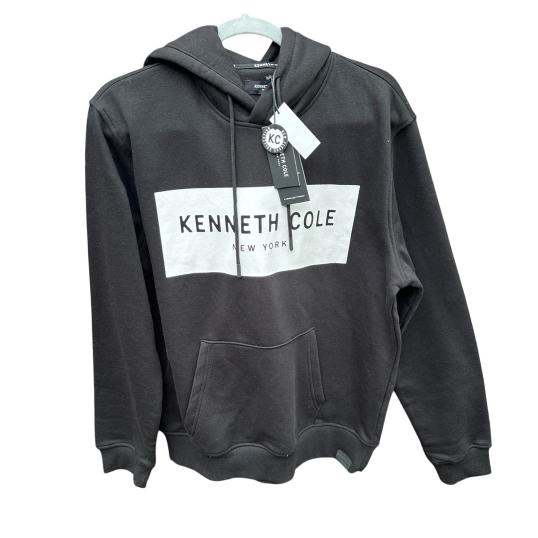 NWT New Kenneth Cole Mens Large Black Mobility Fleece Hoodie Hooded Sweatshirt