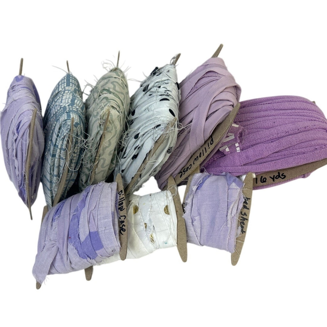 100+ Yards Handmade Upcycled Fabric Ribbon Yarn from Pillow Cases Bed Sheets