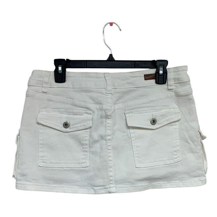 NWT New Thats So Fetch Womens Size 12 White Cotton Blend Mini Cargo Skort
