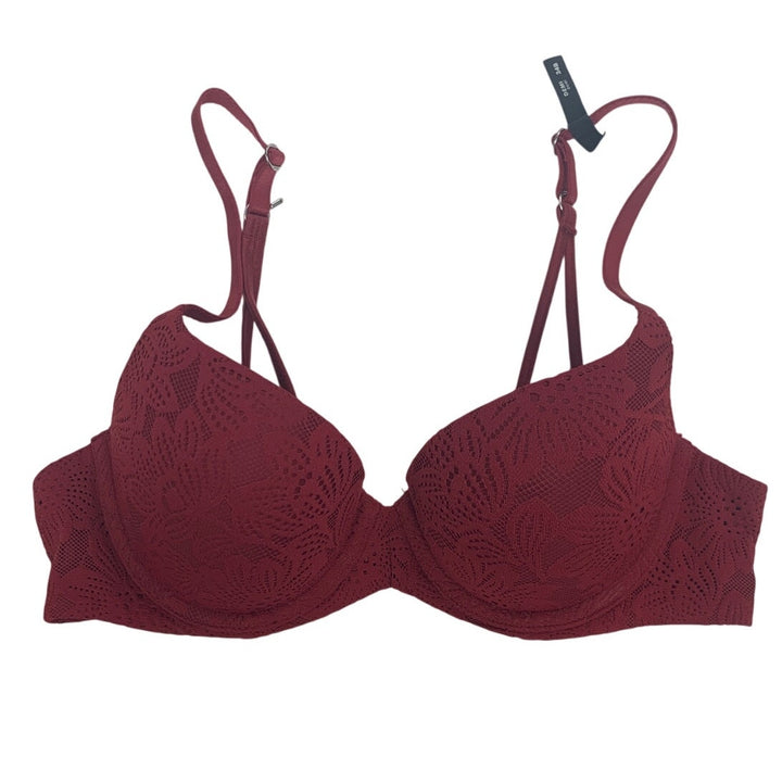 New Aerie Womens Size 34B Floral Lace Padded Underwire Adjustable Strap Demi Bra