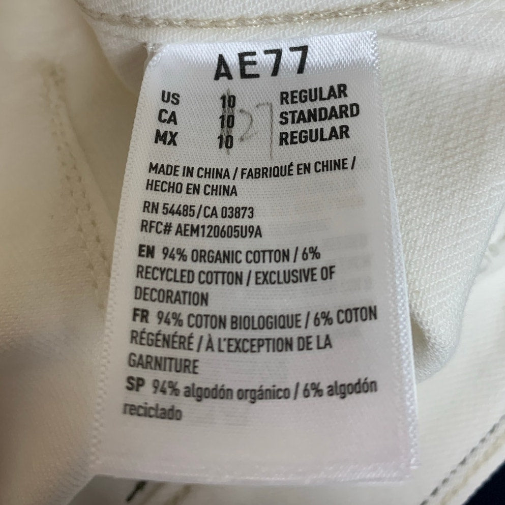 New AE77 Womens Size 27 White 100% Organic &amp; Recycled Cotton Denim Jeans
