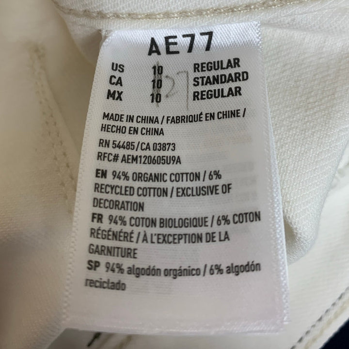 New AE77 Womens Size 27 White 100% Organic &amp; Recycled Cotton Denim Jeans