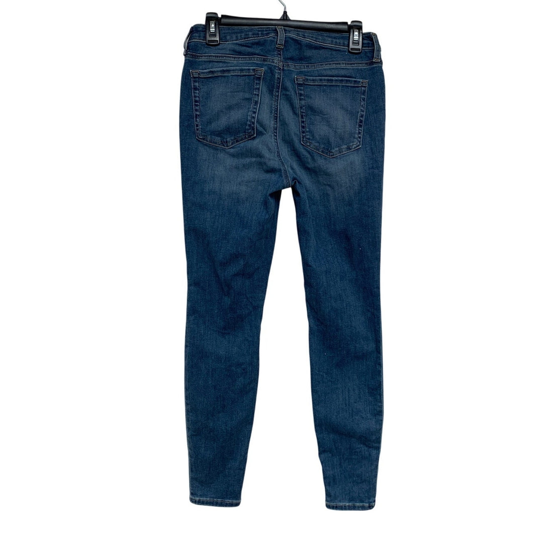 Amazon Essentials Womens Size 8 Long Mid Rise Stretchy Skinny Denim Blue Jeans
