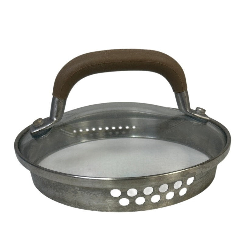 Circulon Small Brown Handle Glass Saucepan Cooking Pot Lid w Strainer Lip
