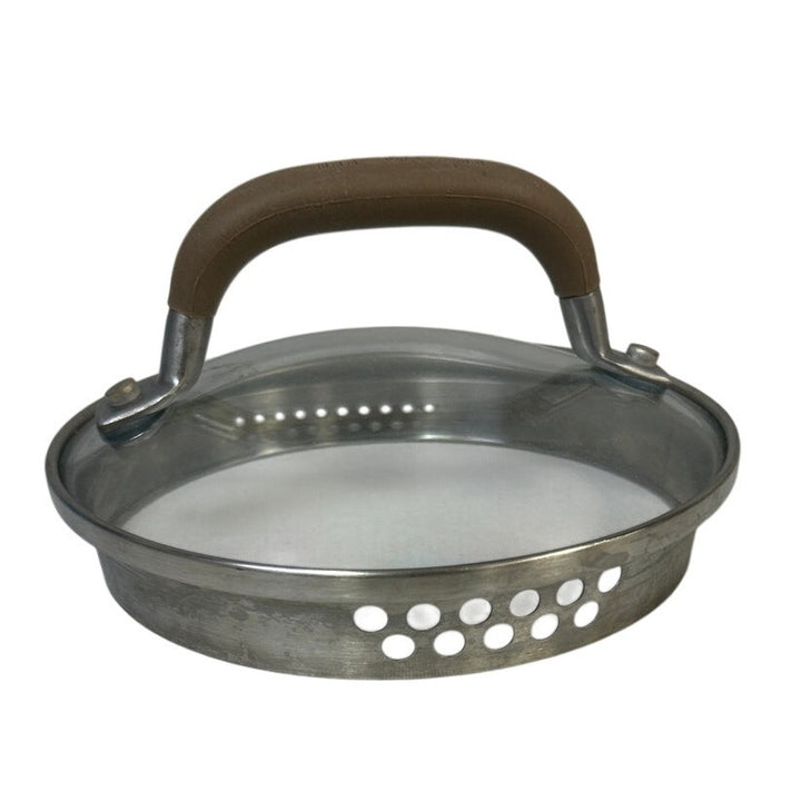 Circulon Small Brown Handle Glass Saucepan Cooking Pot Lid w Strainer Lip