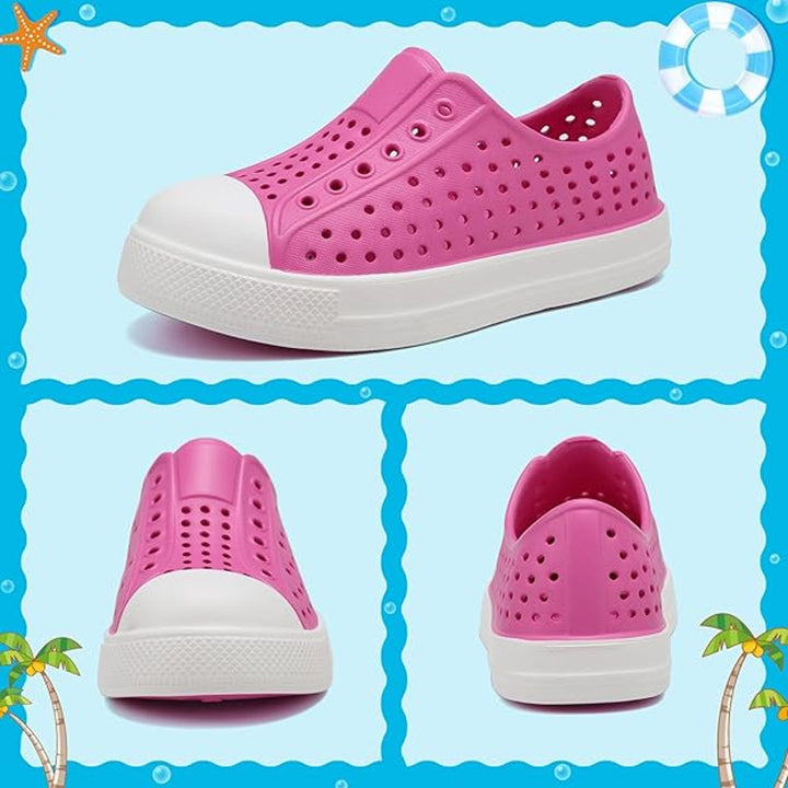 Ziitop Toddler Girls 8 Pink White Mesh Slide On Non Slip Quick Dry Water Shoes