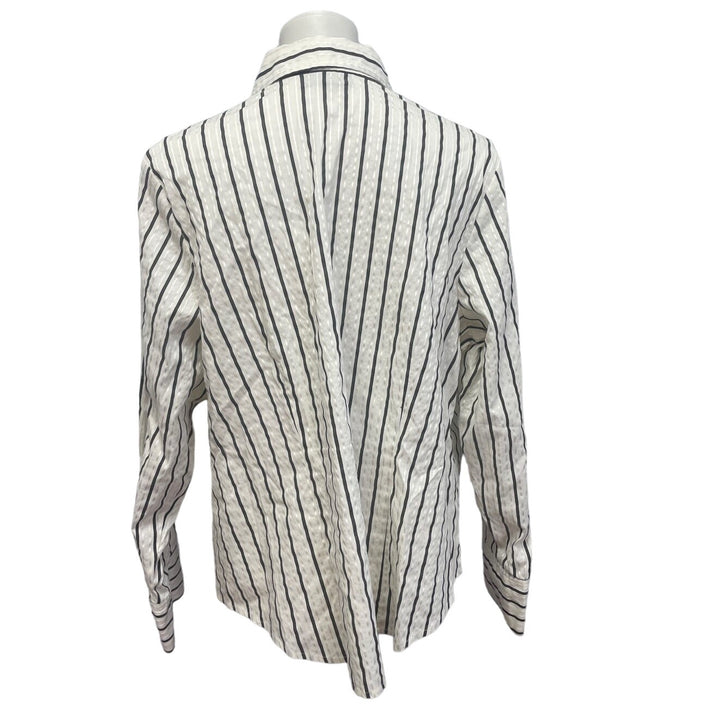 Alfani Essentials Woman Plus Size 18W Long Sleeve Button Down Stretch Cotton Top