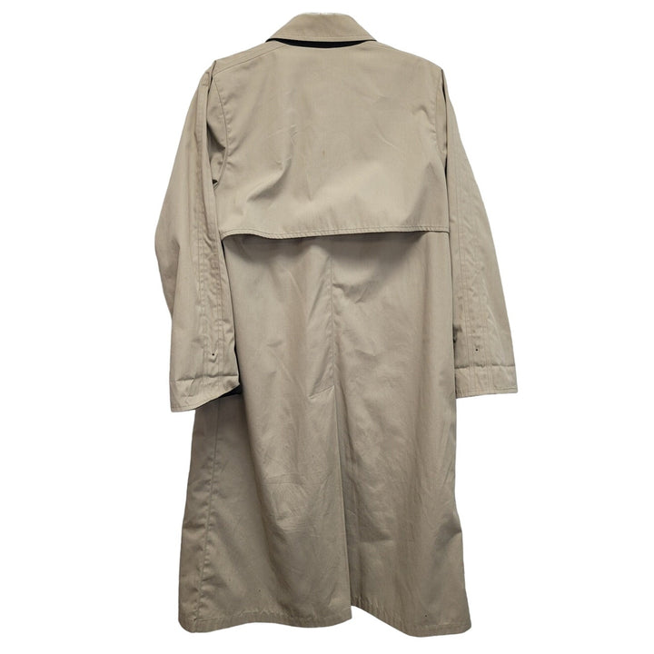 London Fog Womens 10 Petite PolyCotton Button Up Long Trench Coat w Pockets