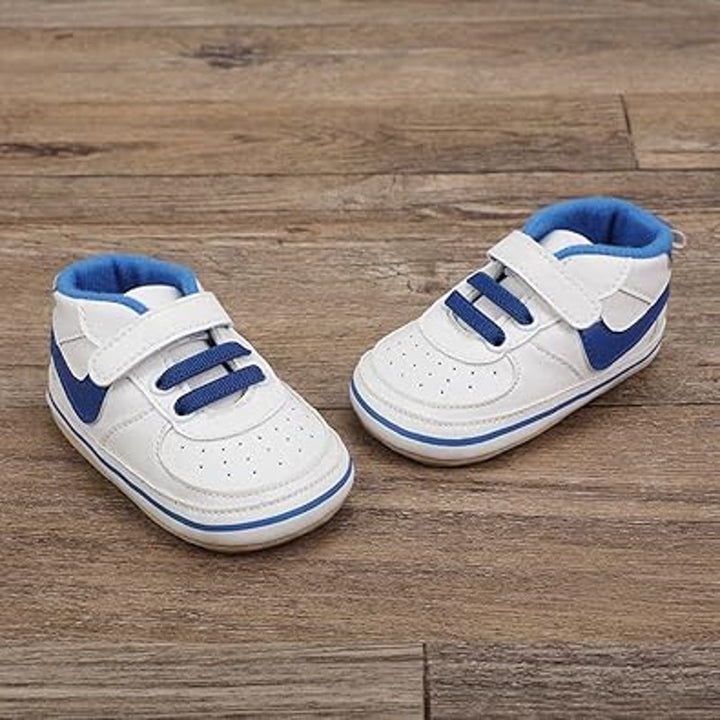 New Clowora Unisex Size 12-18 Months Blue White Infant Non-Slip Baby Shoes
