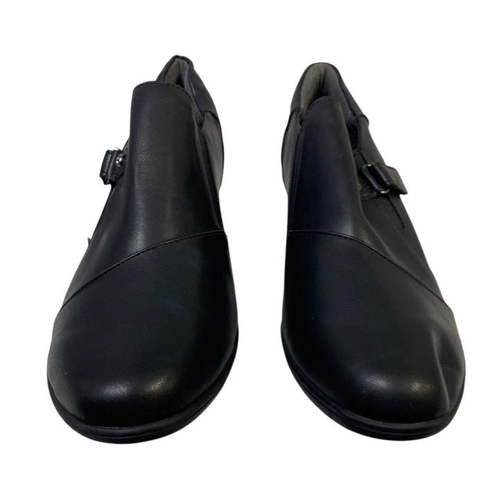 New JBU Womens Size 9 Black 1.5" Heel Ankle Bootie Round Toe Comfort Shoes
