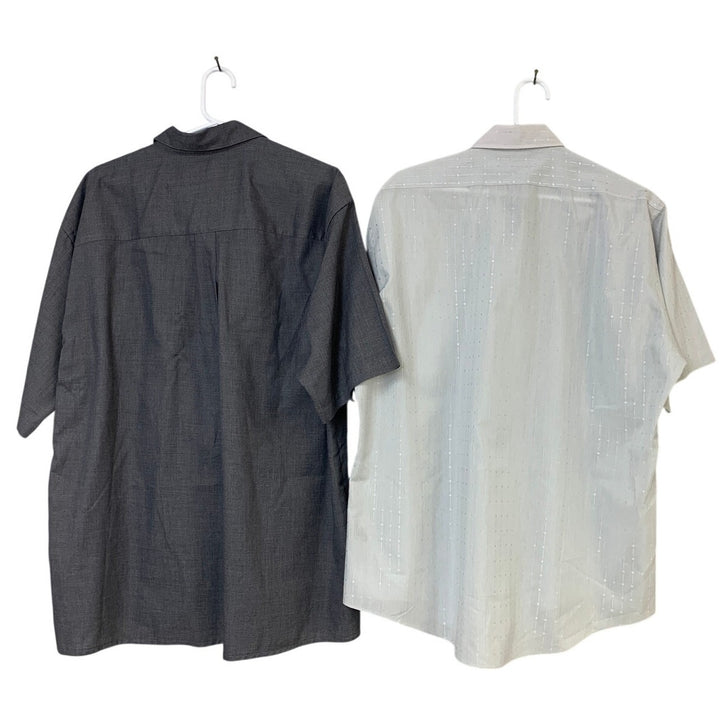 Lot of 2 Botany 500 Van Heuson Mens Large Short Sleeve Button Up Shirts EUC