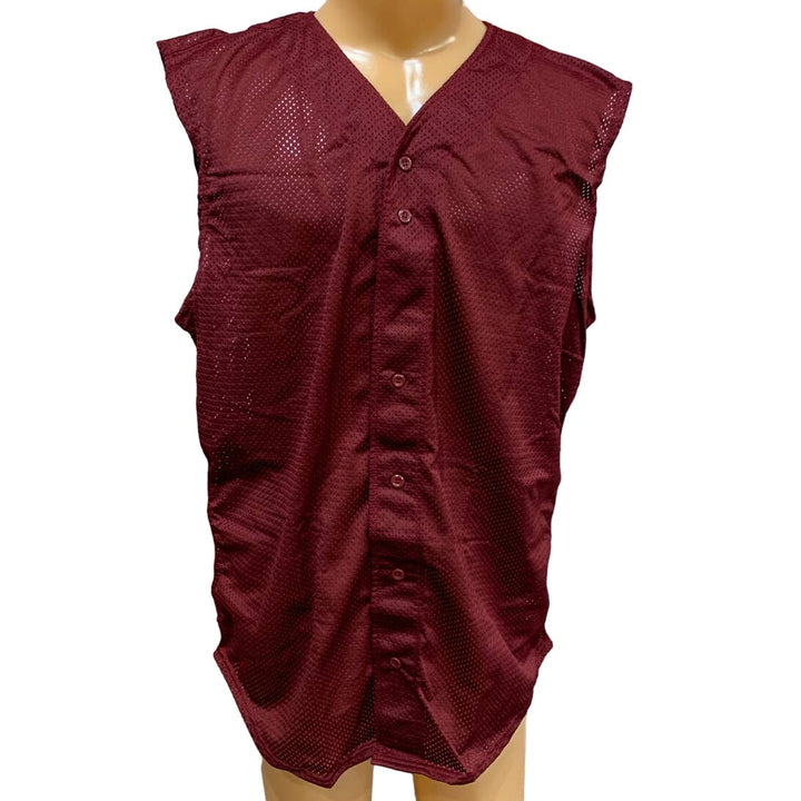 New Tag Team Uniforms Adult XL Burgundy Lightweight Mesh Button Baseball Vest