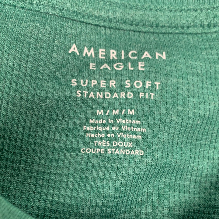 New American Eagle Mens Medium Super Soft Waffle Long Sleeve Crew Neck Tee Shirt