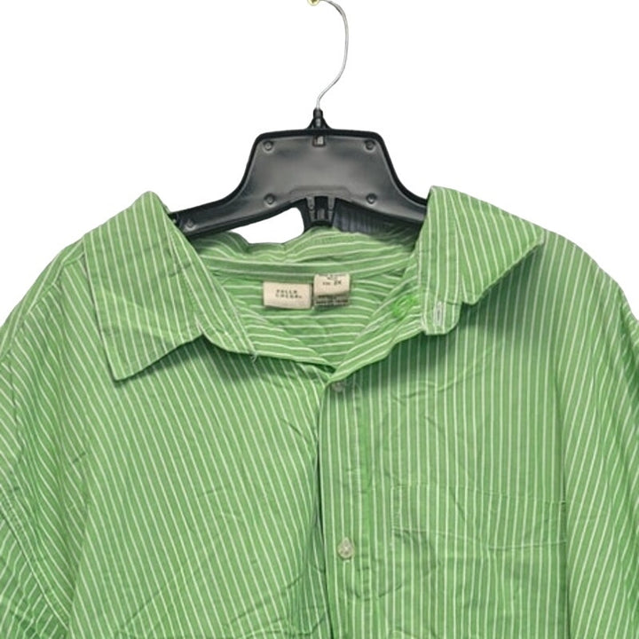 Falls Creek Mens 2X 100% Cotton Short Sleeve Pin Striped Button Up Shirt