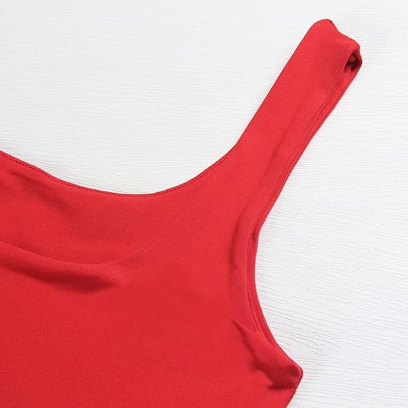Artfish Womens Small Sleeveless Thin Strap Square Neck Cropped Tank Top