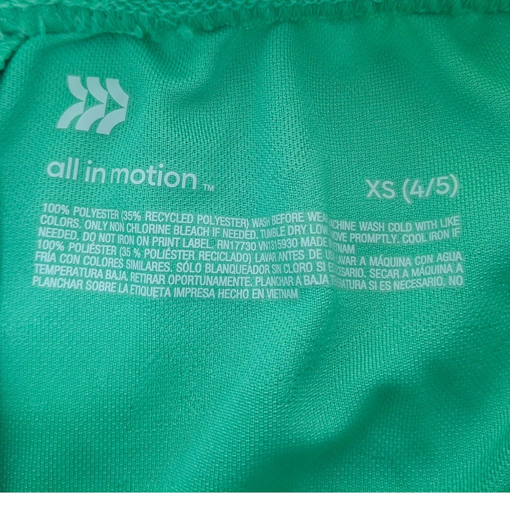 2 New All in Motion Boys XS (4/5) Elastic Drawstring Waist Long Sport Shorts