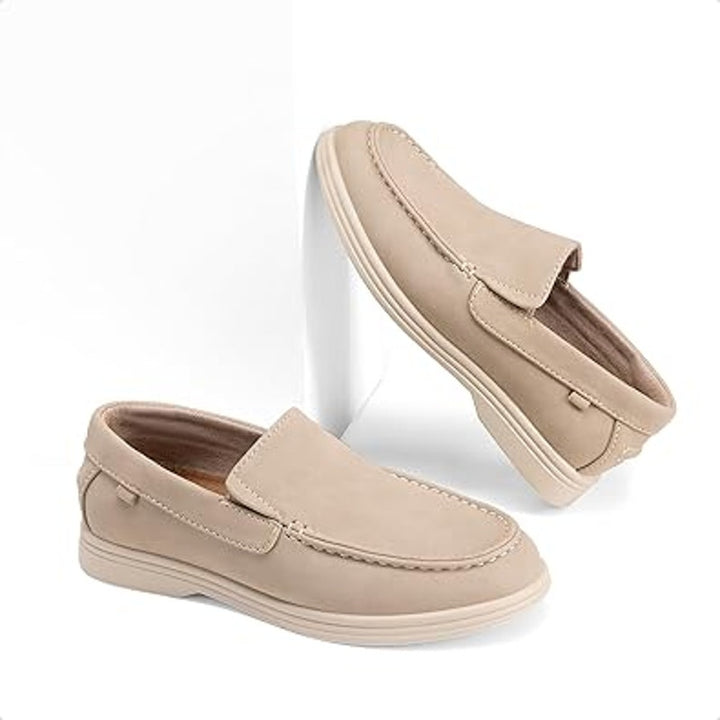 Dream Pairs Big Boys Size 4 Tan Faux Suede Slip On Loafers Casual Flat Shoes