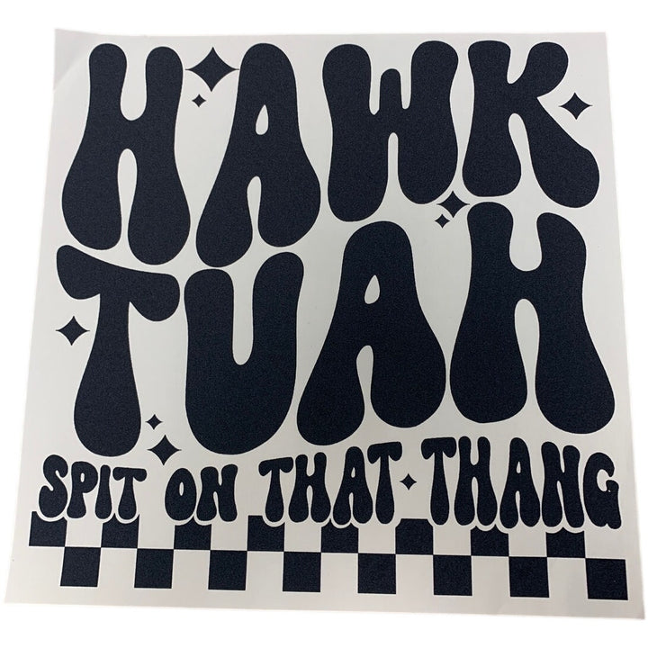 Set of 4 Hawk Tuah Spit On That Thang Black Heat Transfer Vinyl HTV for Shirts
