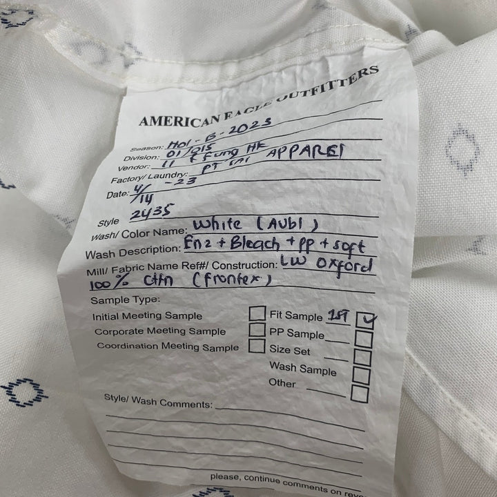 New American Eagle Mens Medium 100% Cotton Short Sleeve Collared Button Up Shirt