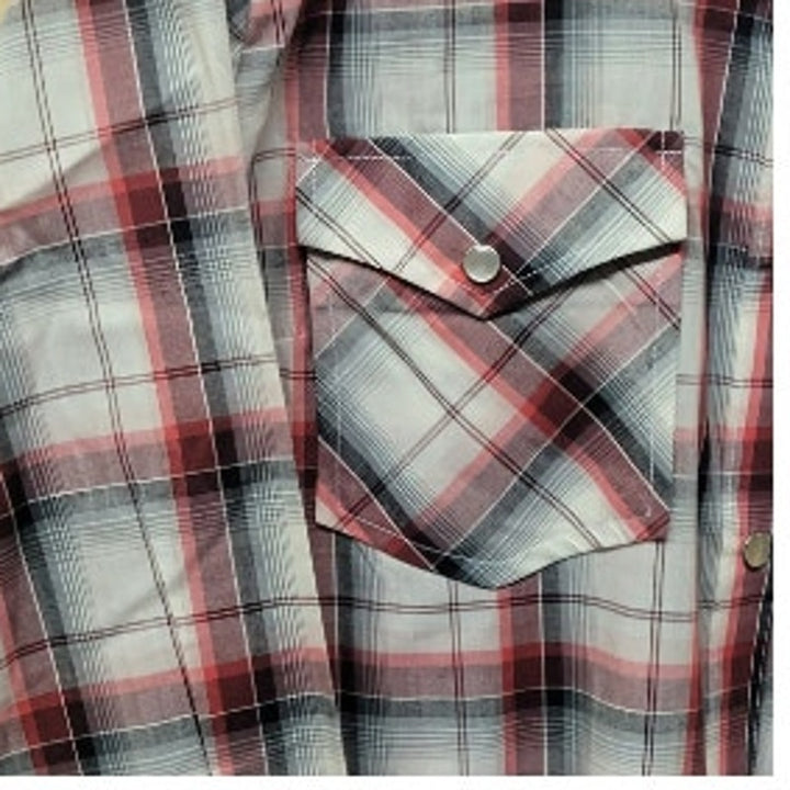 Wrangler Mens XL Long Sleeve Plaid Pearl Snap Up Western Cotton Blend Shirt