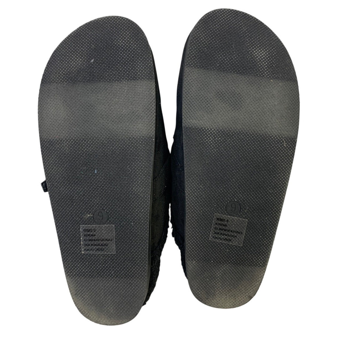 Dolce Vita Womens Size 9 Black Faux Suede Clog Fur Lined Round Toe Slip On Shoes