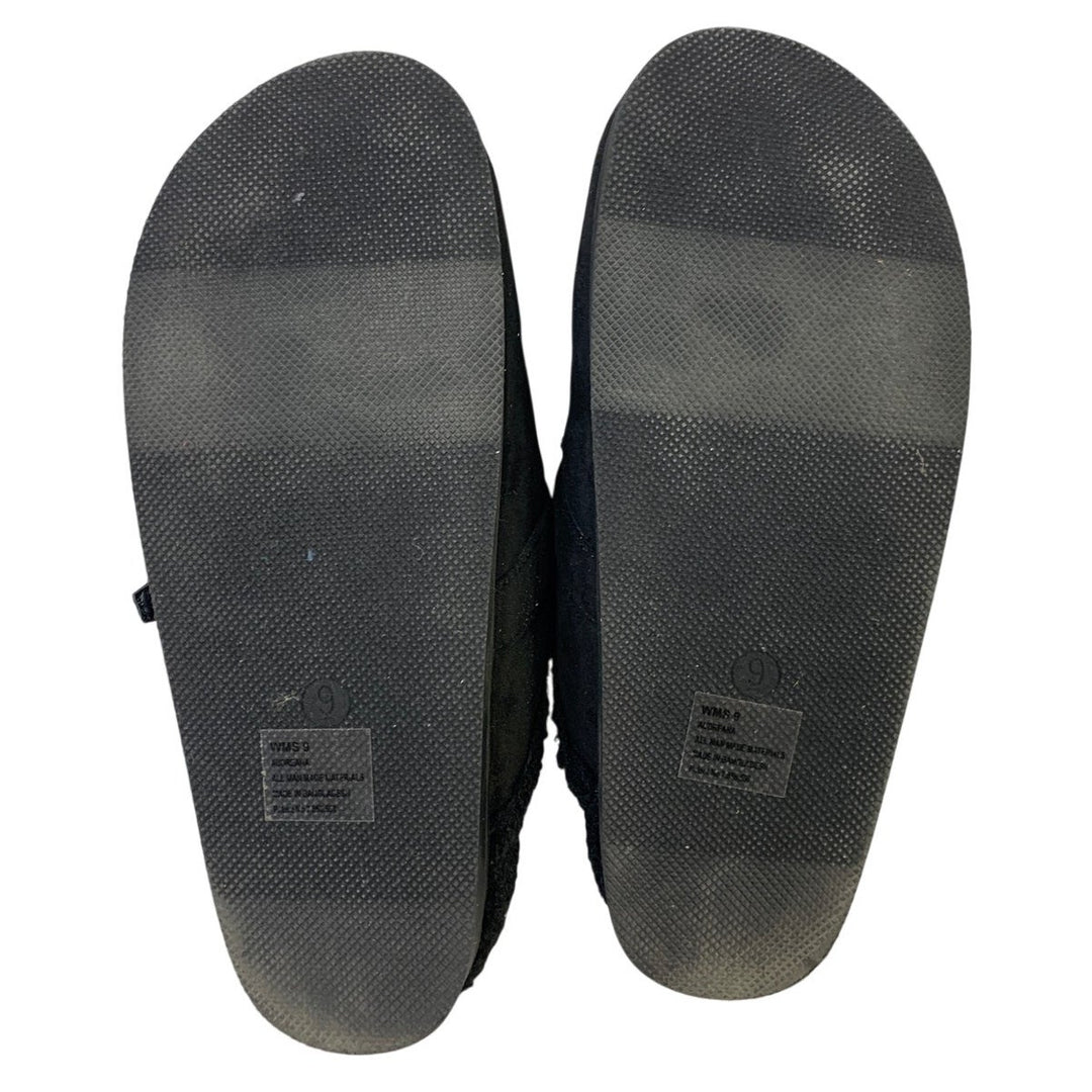Dolce Vita Womens Size 9 Black Faux Suede Clog Fur Lined Round Toe Slip On Shoes