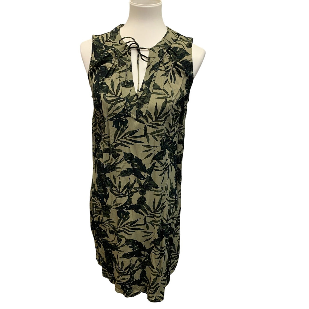 Old Navy Womens Small Lightweight Forest Leaf Camo Fern Sleeveless Sheath Dress