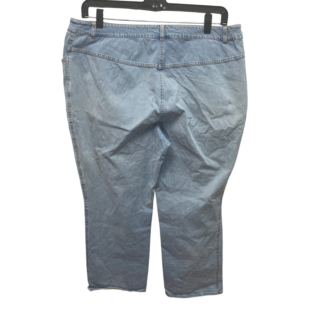 Denim &amp; Co Crossstretch 20W Vintage Stretch Cotton Straight Leg Denim Blue Jeans