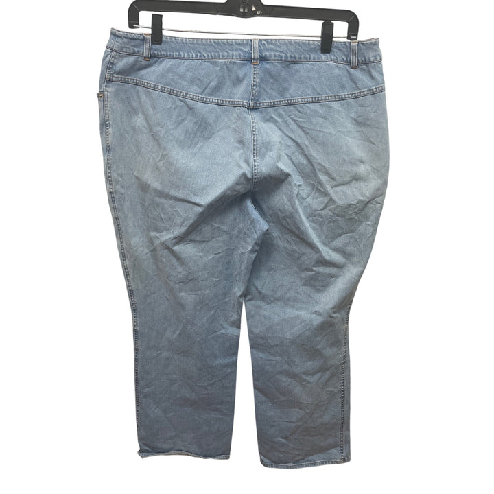 Denim &amp; Co Crossstretch 20W Vintage Stretch Cotton Straight Leg Denim Blue Jeans