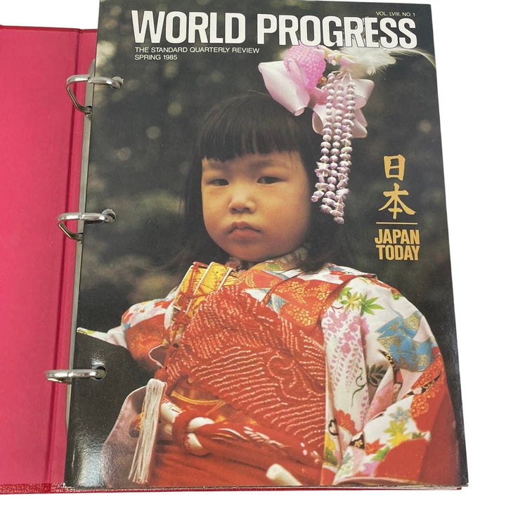 Vintage 1985 World Progress Yearbook Binder Spring Winter Summer Fall Collection
