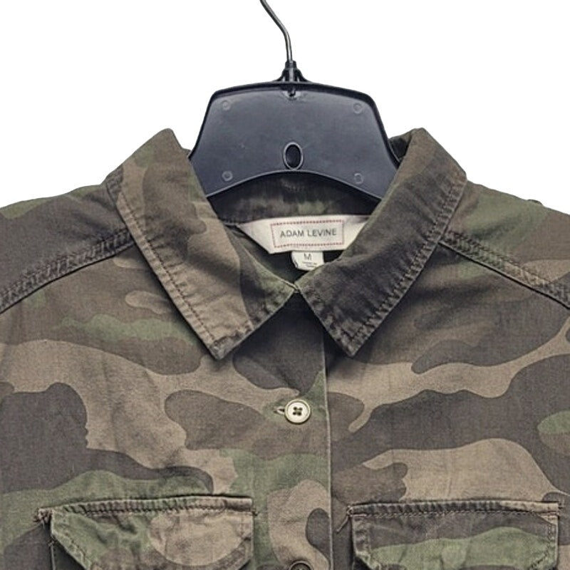 Adam Levine Mens Medium 100% Cotton Camo Long Sleeve Button Up Jacket