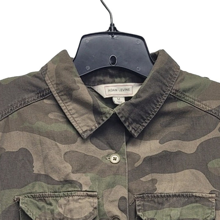 Adam Levine Mens Medium 100% Cotton Camo Long Sleeve Button Up Jacket
