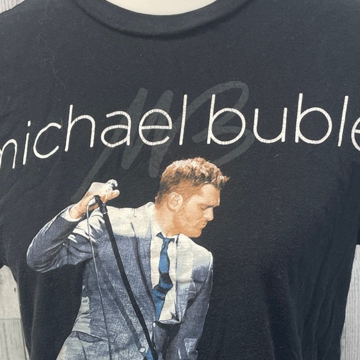 Michael Buble Womens Medium Short Sleeve Crew Neck Concert Tee Shirt