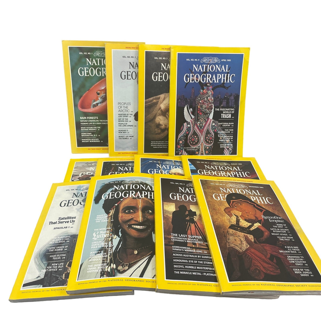 Vintage 1983 National Geographic Magazine FULL Year 12 Issues W Maps Supplements