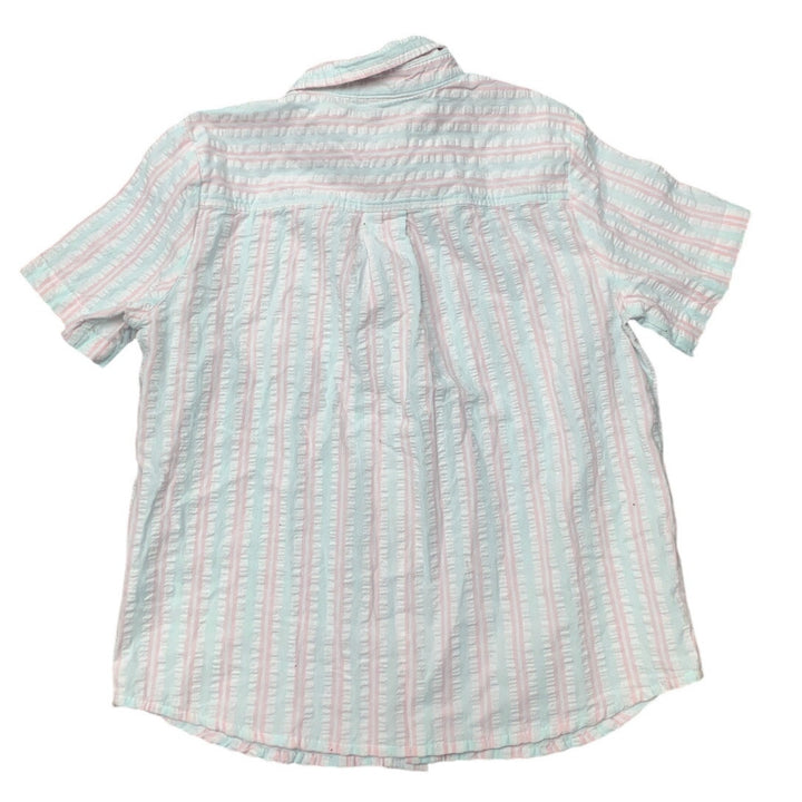 New Art Class Boys Small Pastel Stripe Short Sleeve 100% Cotton Button Up Shirt