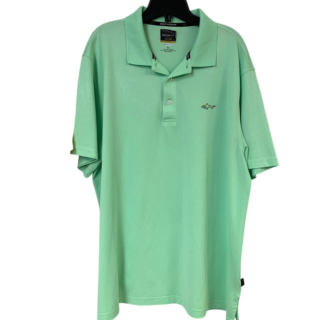 Lot of 2 Greg Norman Tasso Elba Mens XL Yellow Green Short Sleeve Polo Shirts