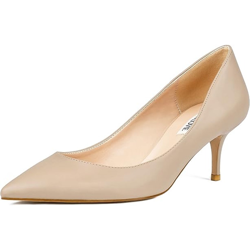 Joy In Love Womens Size 8.5 Tan Nude 2.5" Heel Pointy Toe Slide On Pumps Shoes