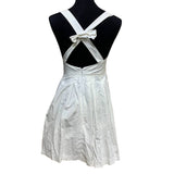 Naiba Small Sleeveless Cotton Blend Criss Cross Back Bow Midi Fit & Flare Dress