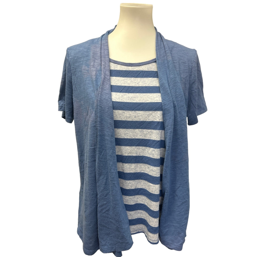 3 Mossimo Womens Large Short Sleeve Layered Look Cotton Blend Tee Shirt Blouses