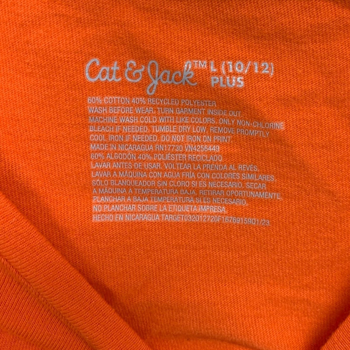 Lot of 2 Cat &amp; Jack Art Class Girls Large Peanuts Long Sleeve Halloween T Shirts