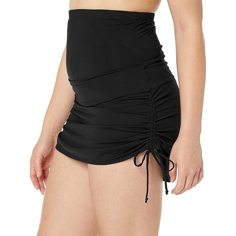 NWT New Anne Cole Womens Large Shirred Side Tummy Control Skirted Swim Bottoms