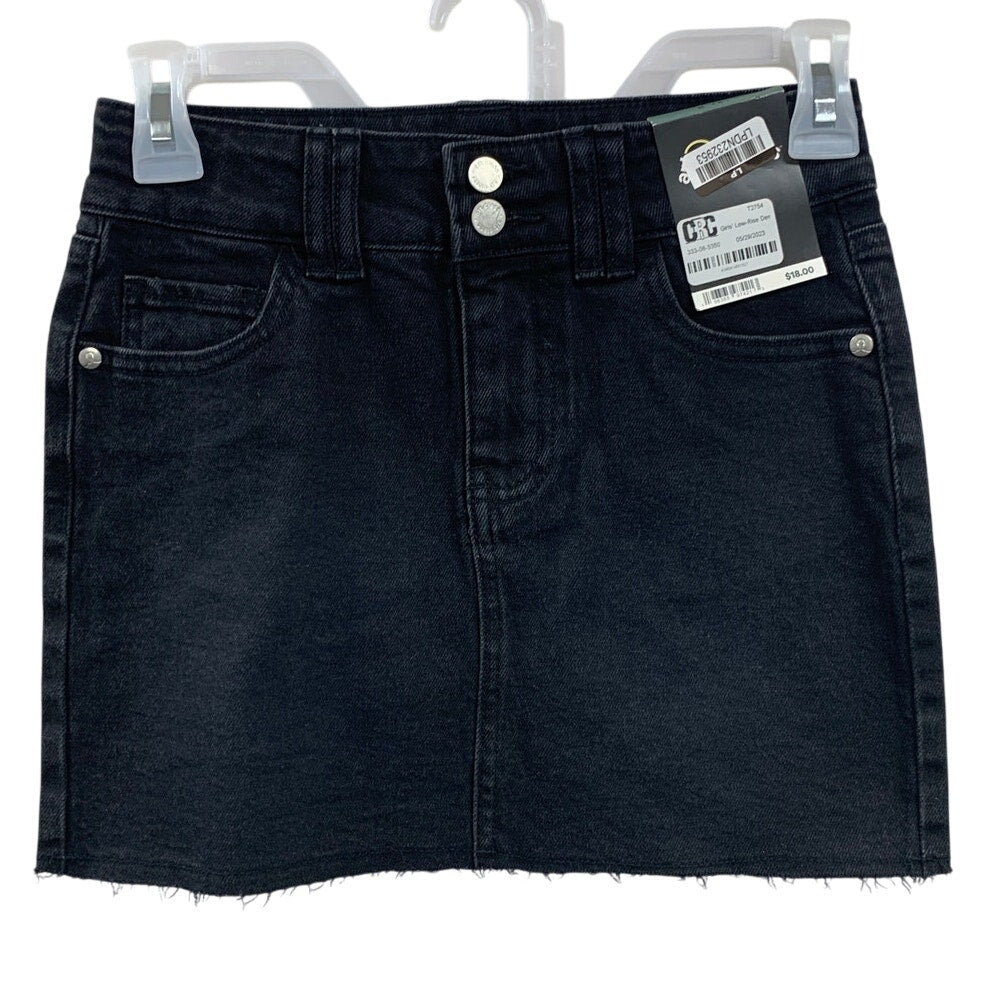 New Art Class Girls Medium (8) Stretch Cotton Black Low Rise Denim Skirt